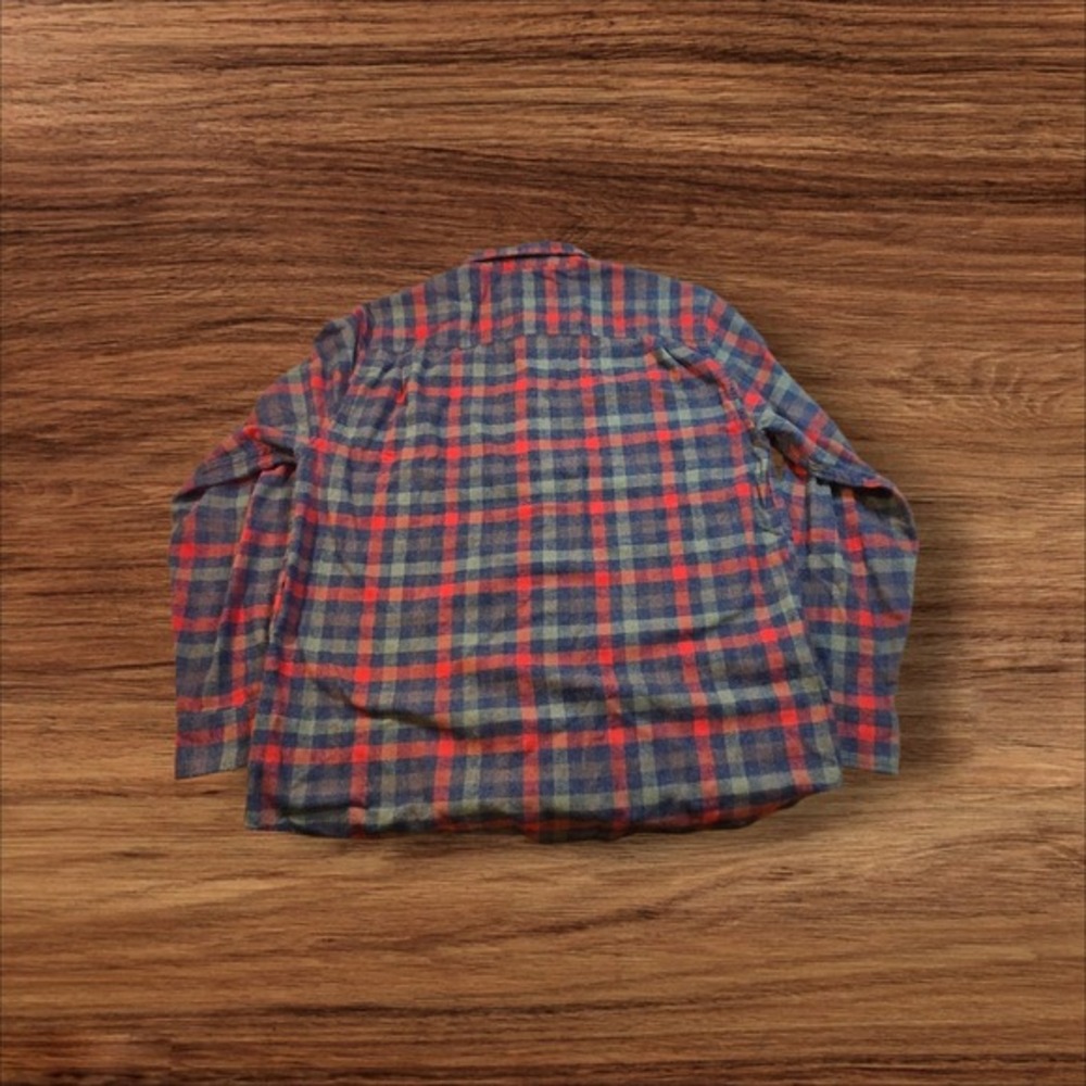 Original Weatherproof Vintage Shirt Mens L Red Gray Navy Flannel Plaid - Picture 7 of 7
